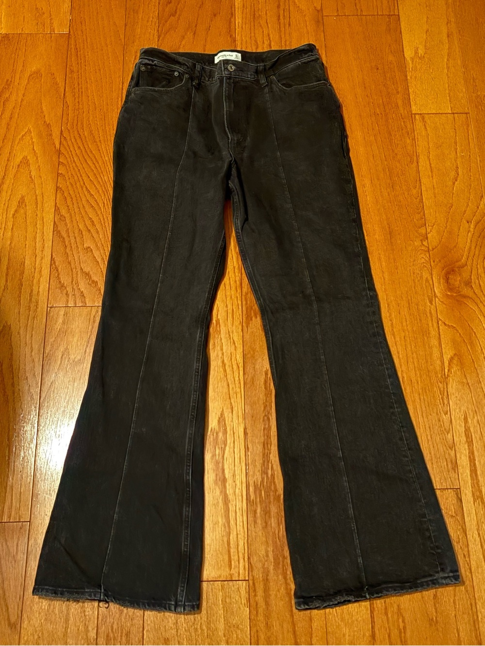 Abercrombie & Fitch Black High-Rise Flare Jeans 12 Long